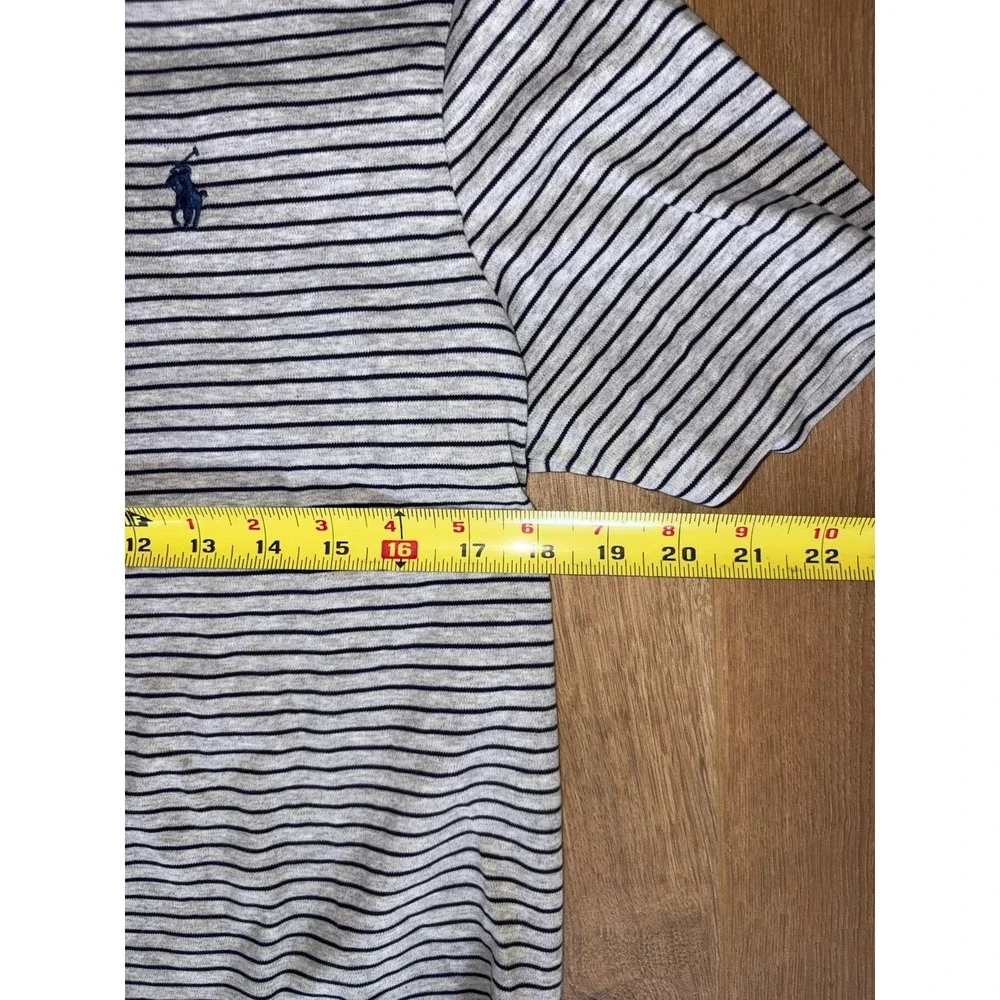 Polo Ralph Lauren Polo Shirt Gray Navy Striped Small Pony Classic Fit